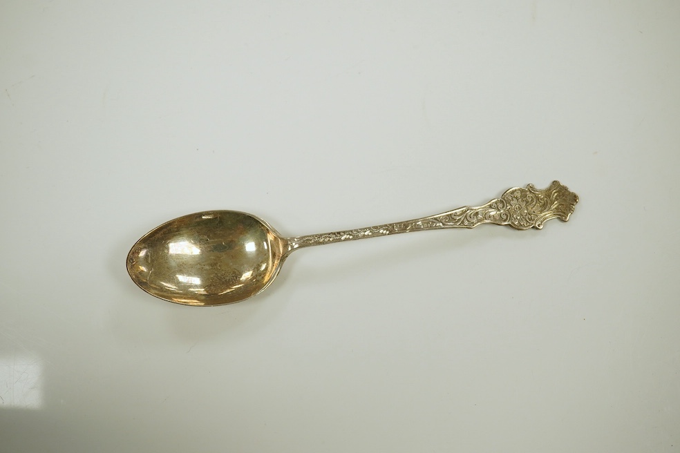 A group of assorted small silverwares including a Victorian toilet jar, a set of six teaspoons and a cased fork and spoon christening set, 8.5 oz of weighable silver, and a cased knife, spoon and fork christening set wit